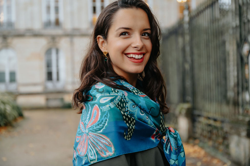 SILK SCARF 105 - FANNY EMERALD