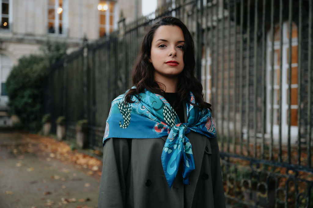 SILK SCARF 105 - FANNY EMERALD