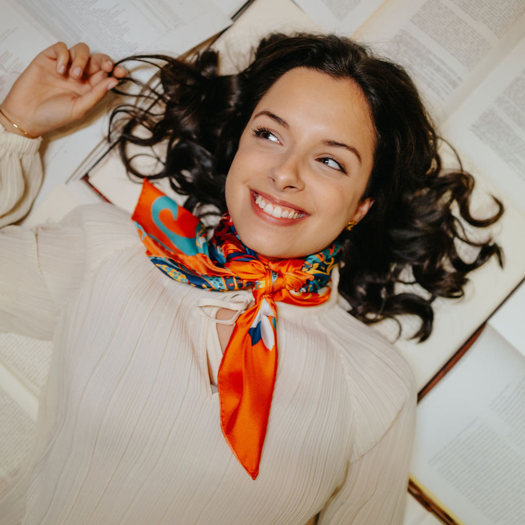 SILK SCARF 105 - FANNY ORANGE