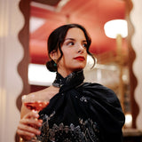 SILK SCARF - INDIRA BLACK