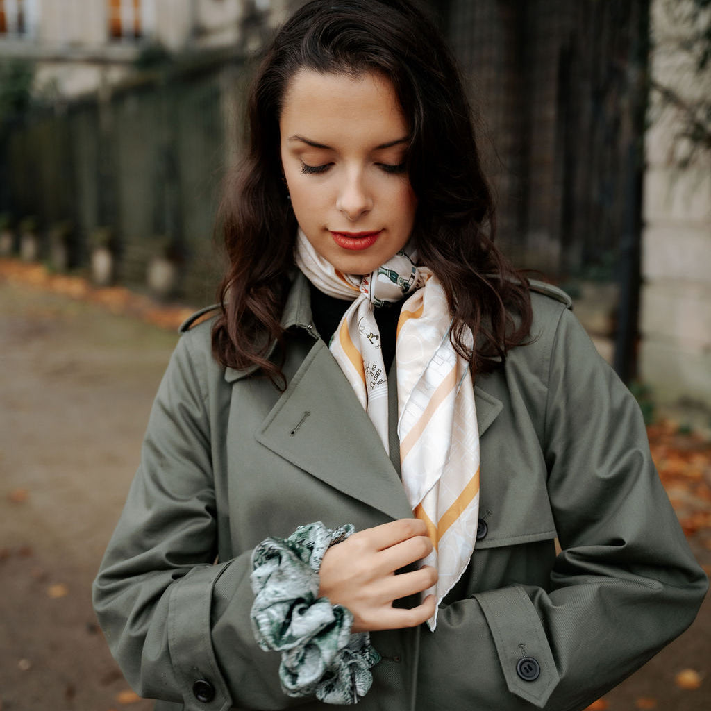 SILK SCARF 105 - SUR LE NIL BEIGE