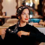 SILK SCARF 105 - SUR LE NIL BLACK