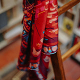 SILK SCARF 105 - SUR LE NIL RED