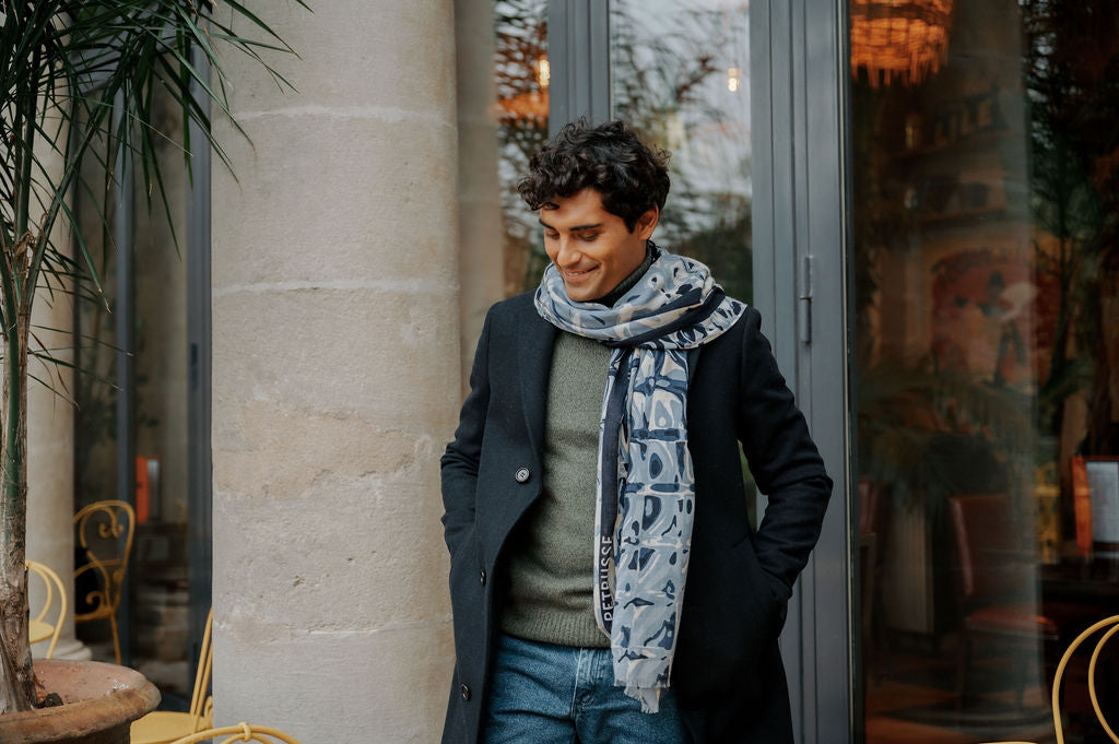 WOOL STOLE - MAGELLAN DENIM BLUE