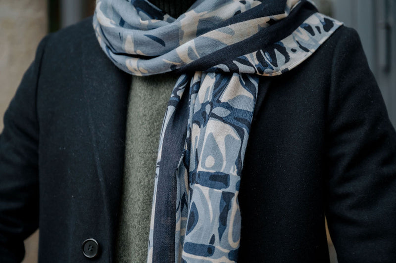 WOOL STOLE - MAGELLAN DENIM BLUE