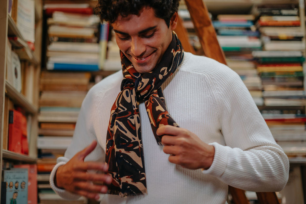 WOOL STOLE - MAGELLAN BROWN
