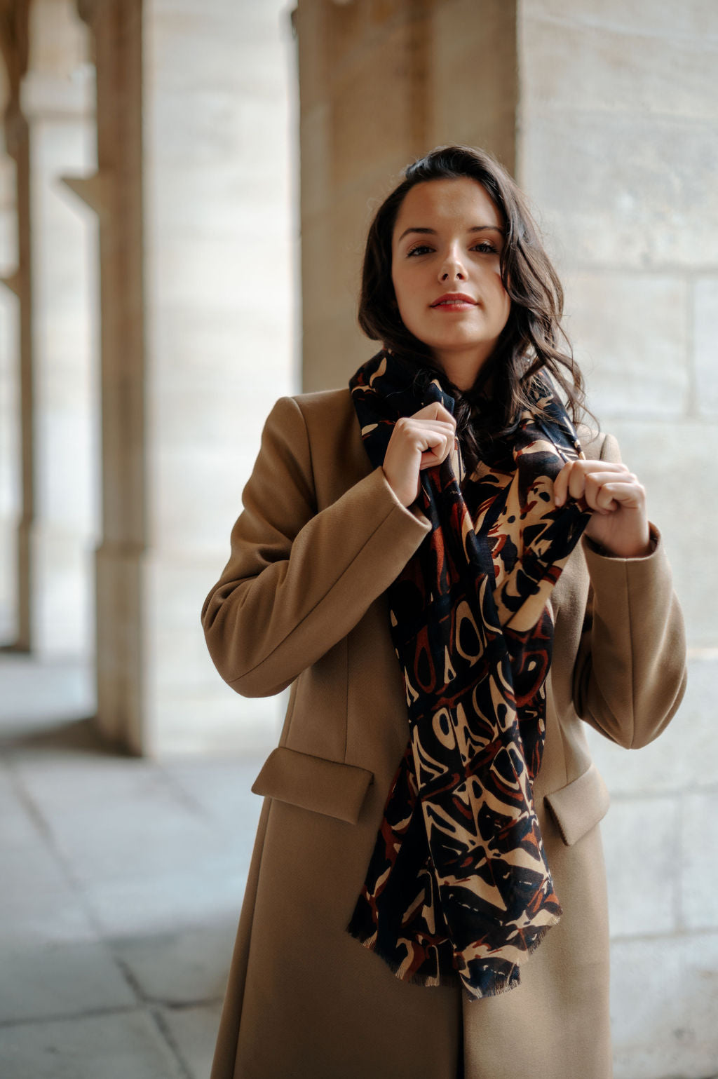 WOOL STOLE - MAGELLAN BROWN
