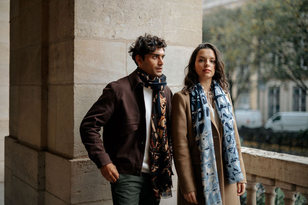 WOOL STOLE - MAGELLAN DENIM BLUE