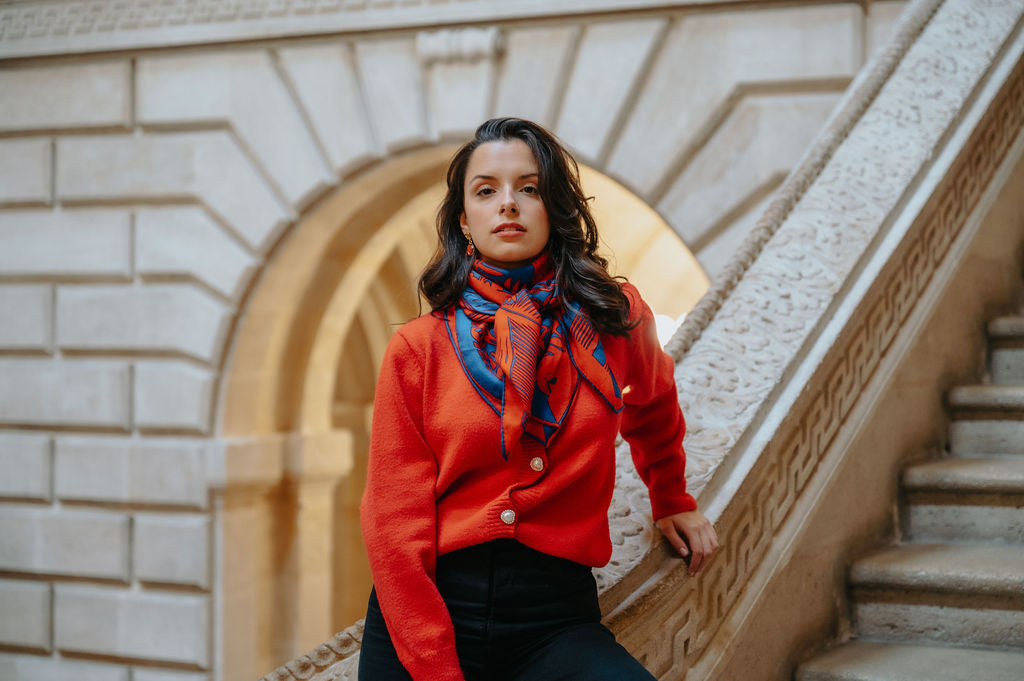 WOOL SCARF 100 - OLIVIER ROYAL BLUE