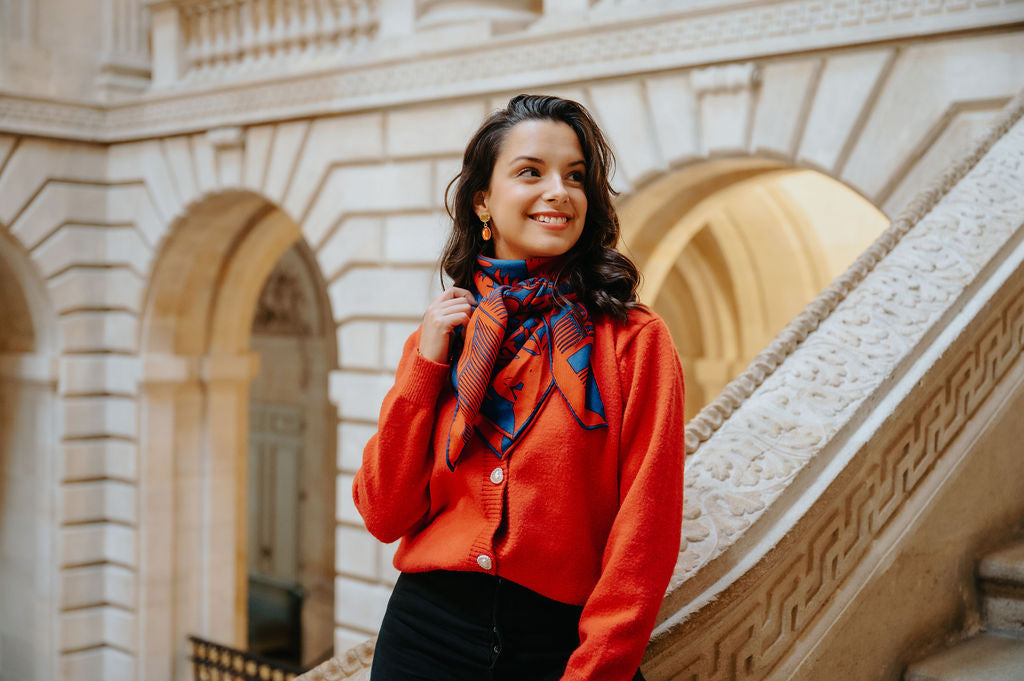 WOOL SCARF 100 - OLIVIER ROYAL BLUE