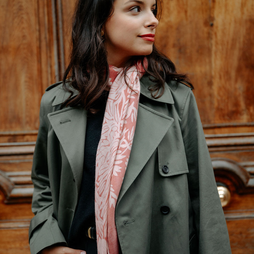 CARRE LAINE 100 - OLIVIER ROSE POUDRE