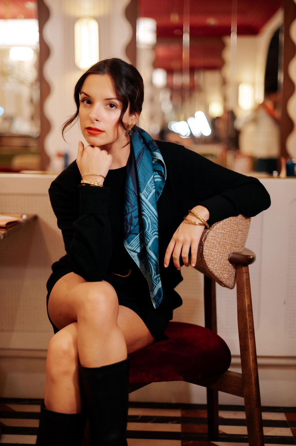 SILK SCARF 90 - OLIVIER EMERALD