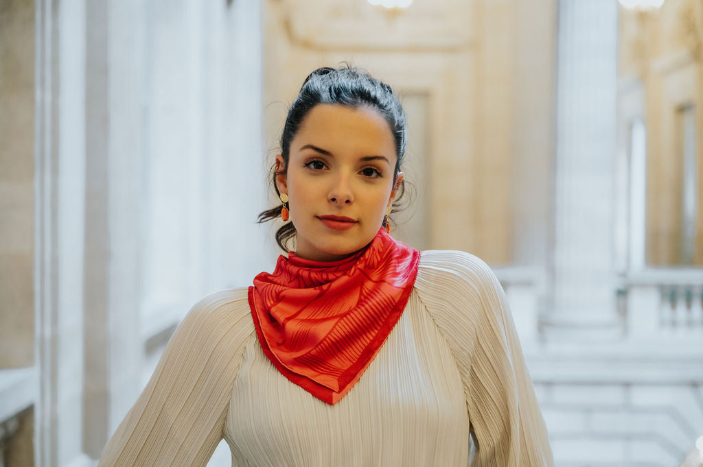 SILK SCARF 90 - OLIVIER FUCHSIA