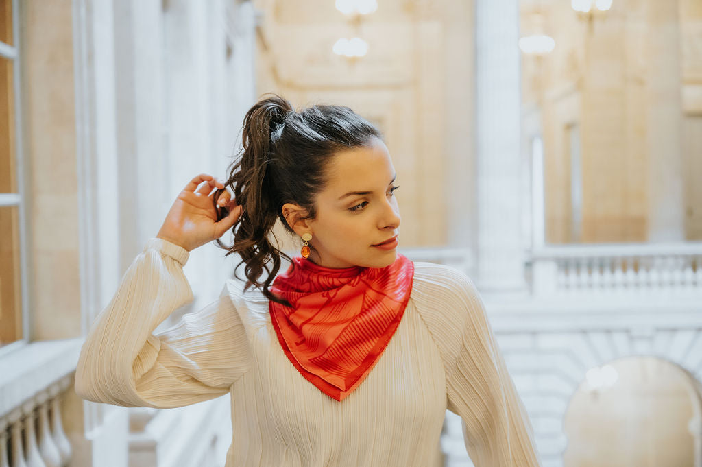 SILK SCARF 90 - OLIVIER FUCHSIA