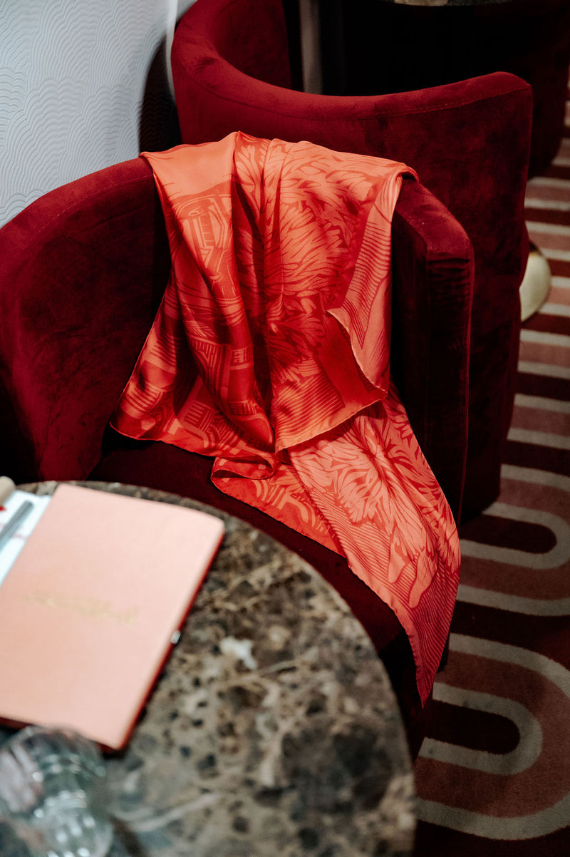SILK SCARF 90 - OLIVIER FUCHSIA