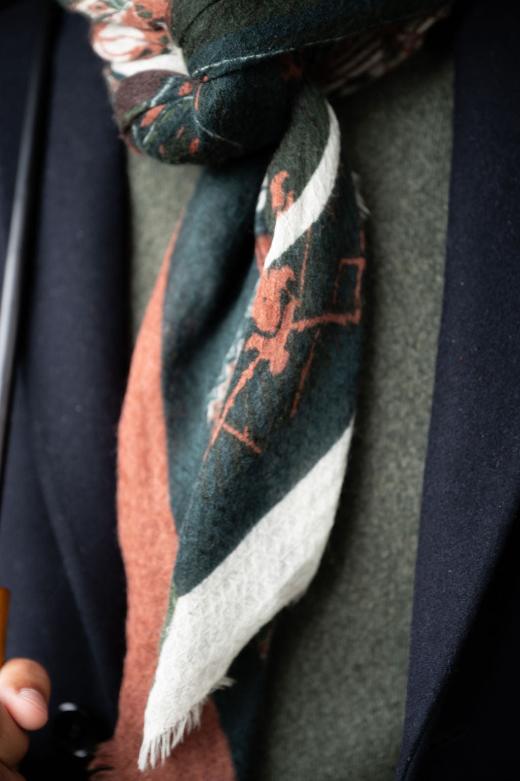 WOOL SCARF 120 - PARIS KHAKI
