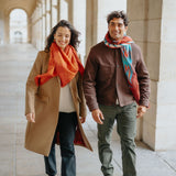 CASHMERE SCARF 120 - VILLA FIRE RED