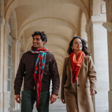 CASHMERE SCARF 120 - VILLA FIRE RED
