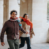 CASHMERE SCARF 120 - VILLA FIRE RED