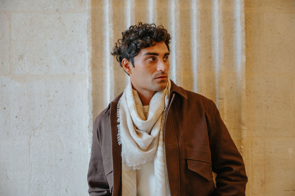 WOOL SCARF 120 - VILLA BEIGE