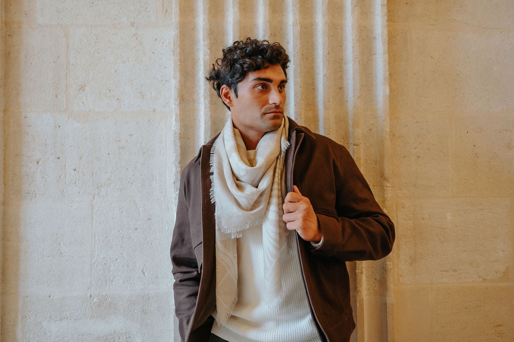 WOOL SCARF 120 - VILLA BEIGE