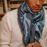 WOOL SCARF 120 - VILLA SKY GRAY