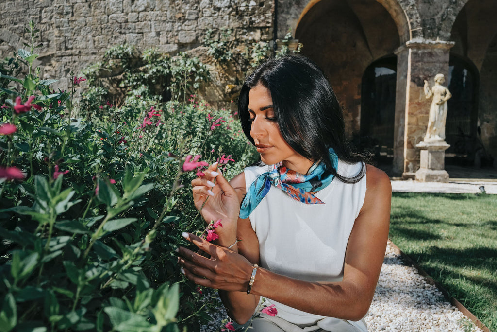 SILK SQUARE SCARF 90 - YSEULT ORANGE