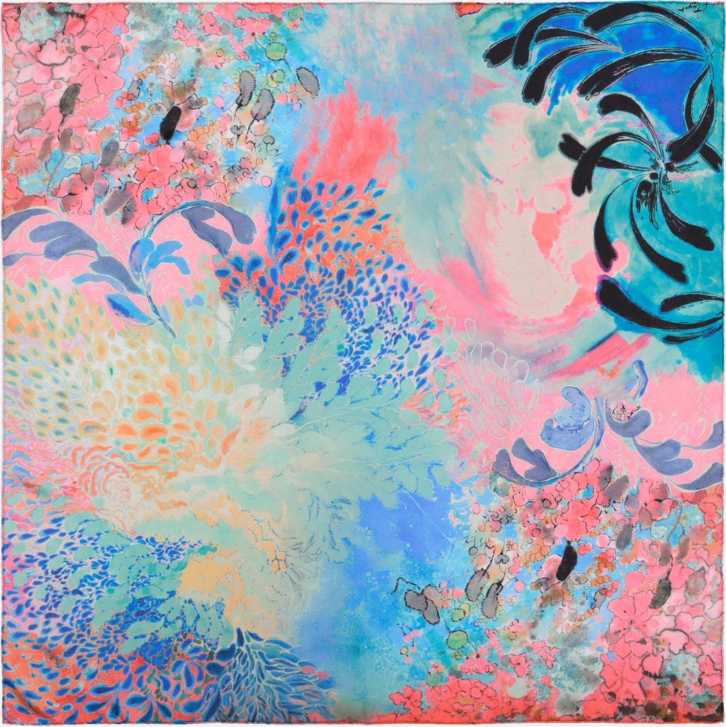 Carré en soie 90x90cm YSEULT ORANGE – Écharpe pour femme | Petrusse