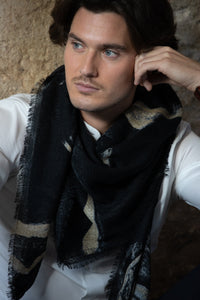 WOOL SCARF 120 - ALLURE EBENE BLACK