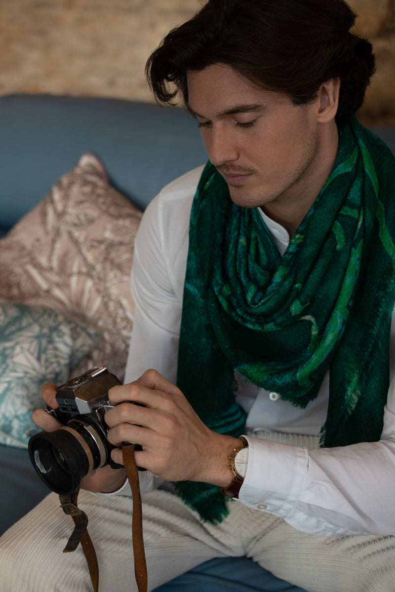 WOOL SCARF 120 - ALLURE EMERALD GREEN
