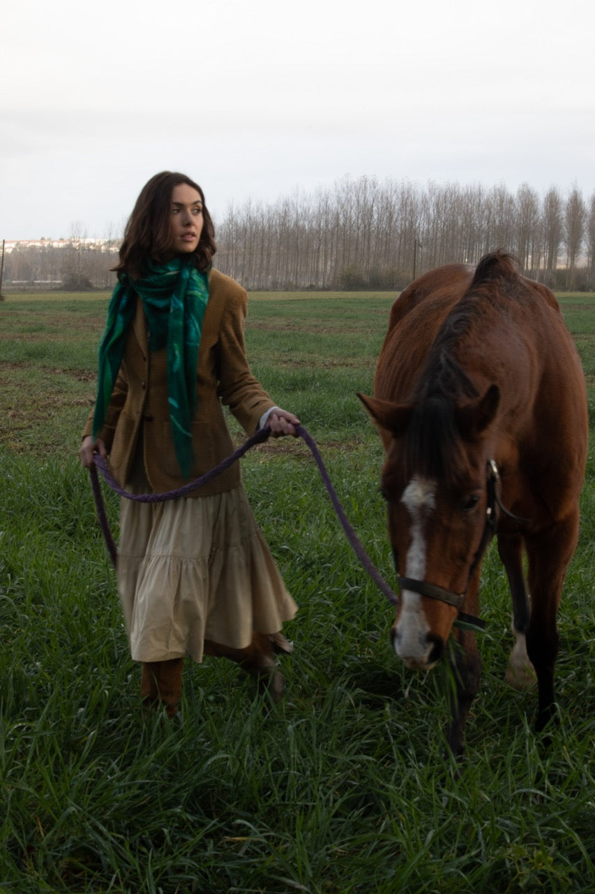 WOOL SCARF 120 - ALLURE EMERALD GREEN
