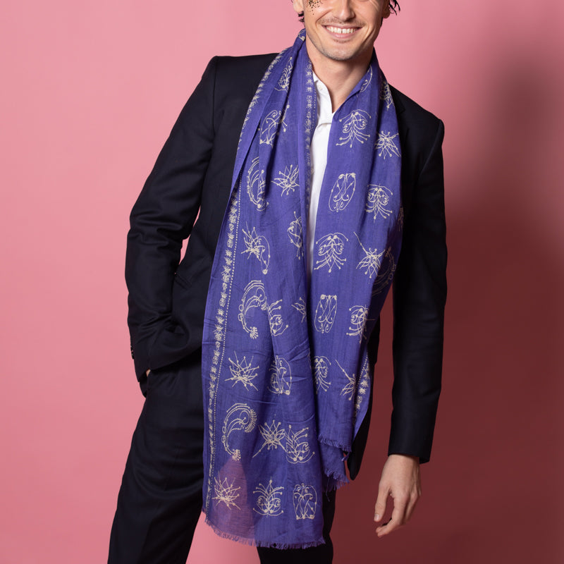 Écharpe en Lin Petrusse Anatole Violet pour Femme et Homme