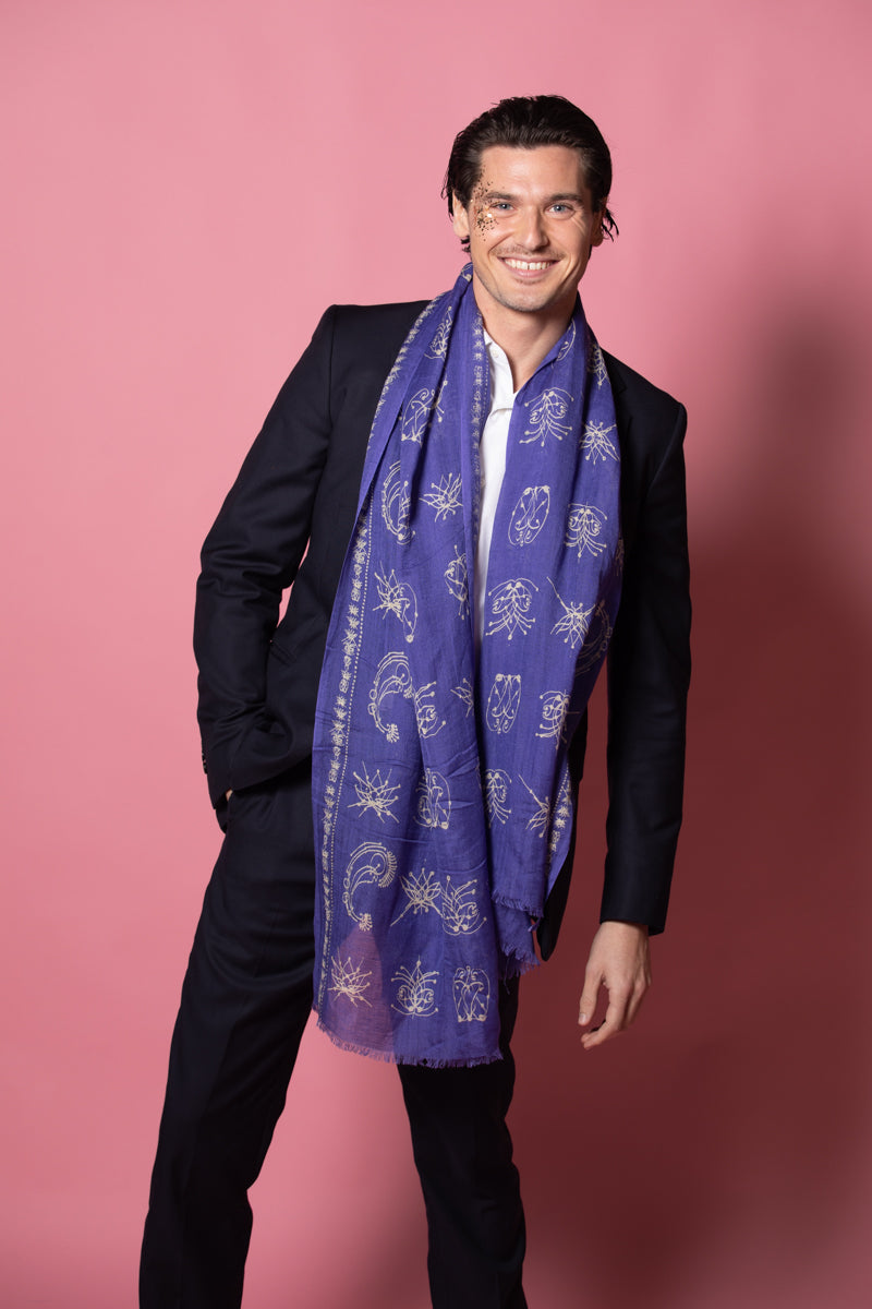Écharpe en Lin Petrusse Anatole Violet pour Femme et Homme