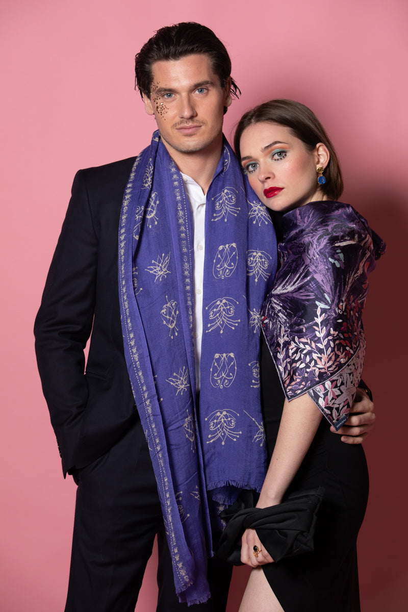 Écharpe en Lin Petrusse Anatole Violet pour Femme et Homme