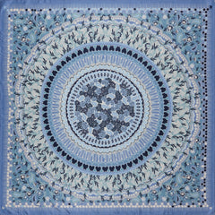 Carré En Soie 130 Petrusse Boheme Bleu | Foulard Pour Femme Et Homme