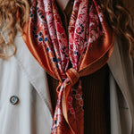 Carré En Soie Petrusse Boheme Caramel | Foulard Pour Femme Et Homme