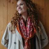 Carré En Soie Petrusse Boheme Caramel | Foulard Pour Femme Et Homme