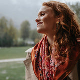 Carré En Soie Petrusse Boheme Caramel | Foulard Pour Femme Et Homme