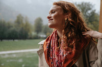 Carré en Soie PETRUSSE BOHEME CARAMEL | Foulard pour femme et homme