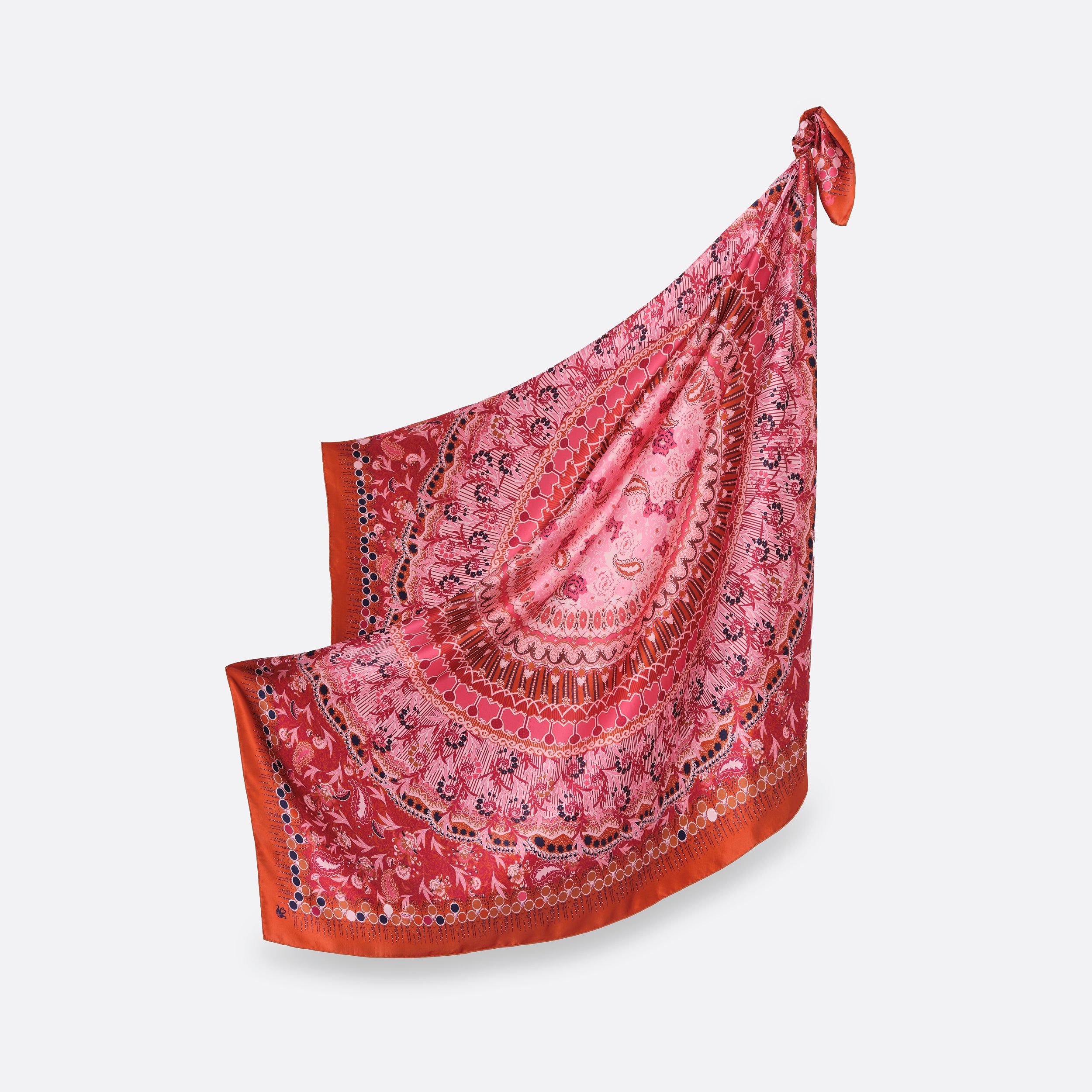 Carré En Soie Petrusse Boheme Caramel | Foulard Pour Femme Et Homme