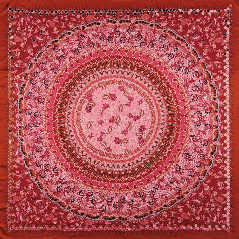 Carré en Soie PETRUSSE BOHEME CARAMEL | Foulard pour femme et homme