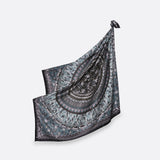 Carré En Soie 130 Petrusse Boheme Noir | Foulard Pour Femme Et Homme