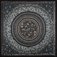 Carré en Soie 130 PETRUSSE BOHEME NOIR | Foulard pour femme et homme