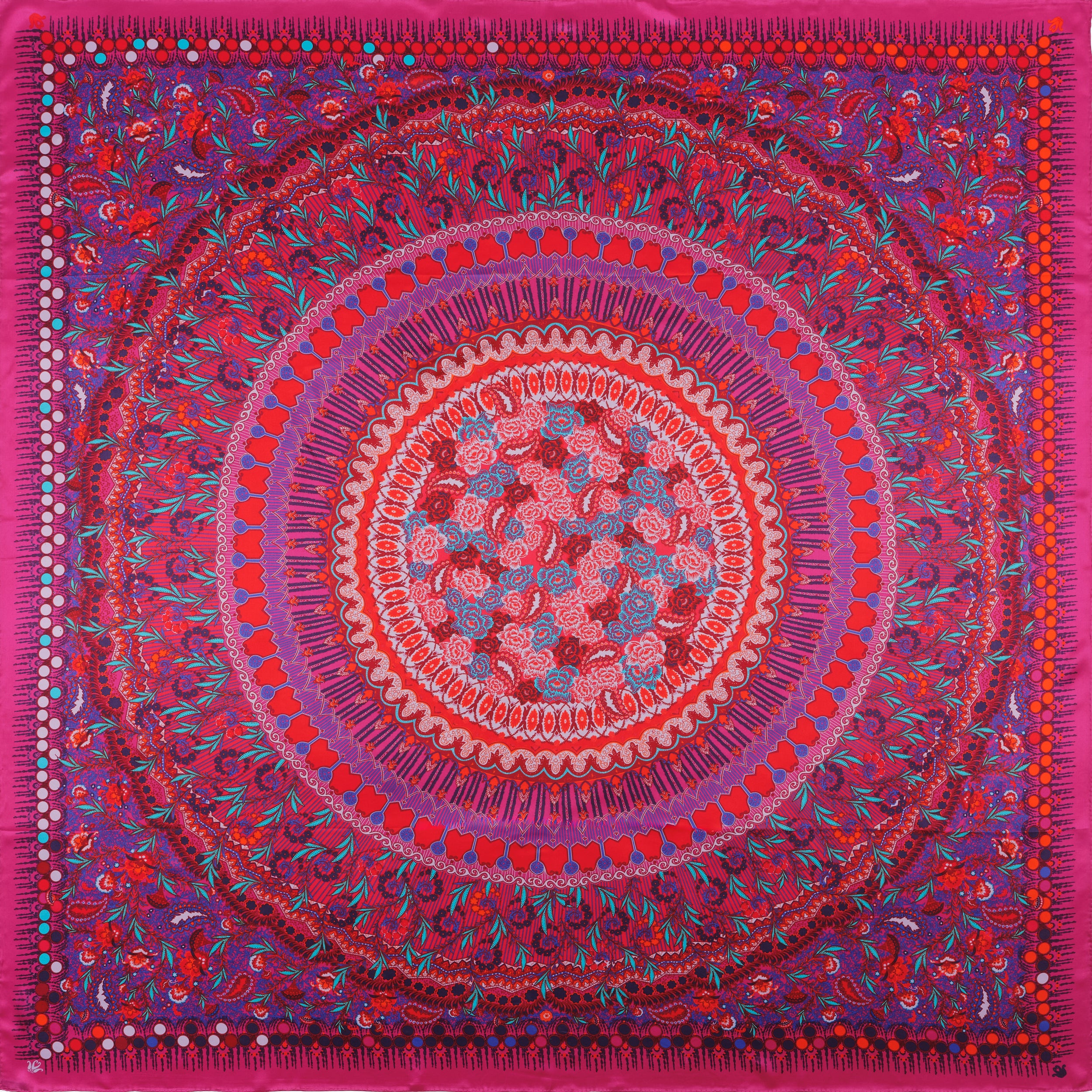 Carré En Soie 130 Petrusse Boheme Prune | Foulard Pour Femme Et Homme