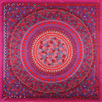 Carré en Soie 130 PETRUSSE BOHEME PRUNE | Foulard pour femme et homme