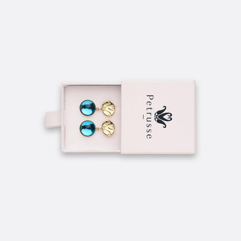 EARRINGS - EMMA -  NAVY BLUE