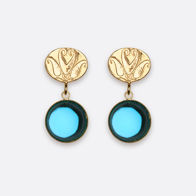EARRINGS - EMMA -  NAVY BLUE