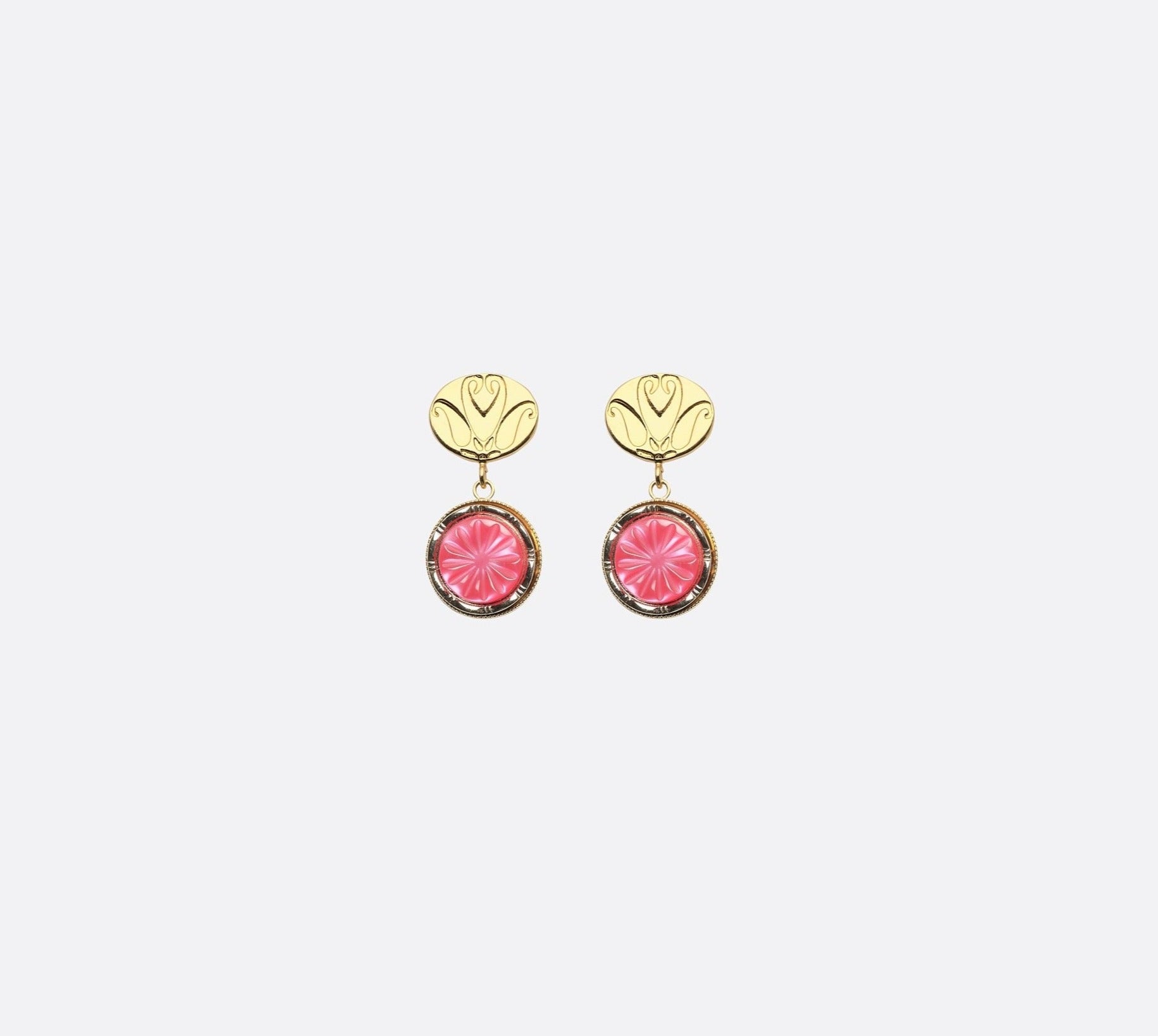 BOUCLES D'OREILLES EMMA - Rose Framboise