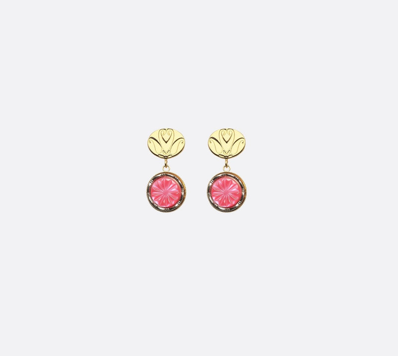 BOUCLES D'OREILLES EMMA - Rose Framboise