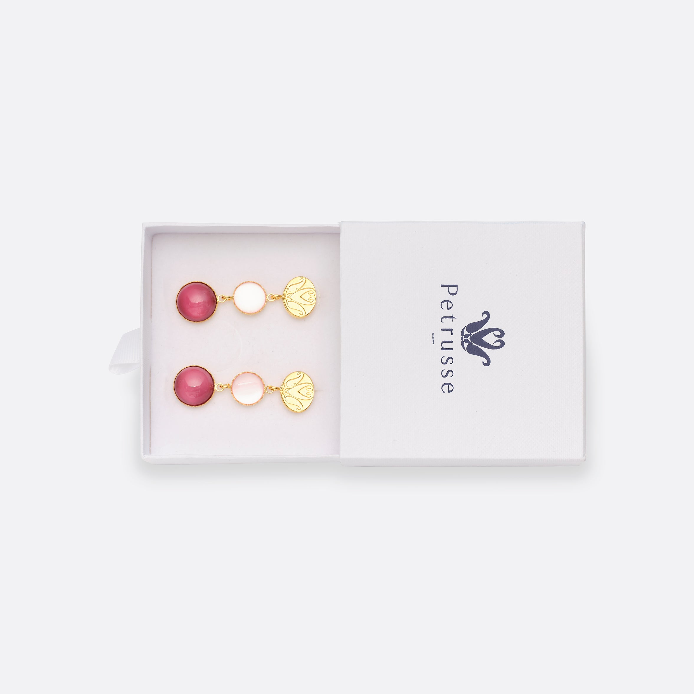 Petrusse Boucles D'Oreilles Juliette - Blanc Rose